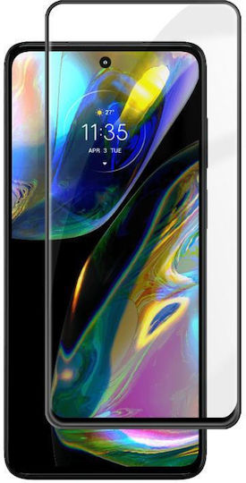 Леново Moto G82 Kalebol Високо-Алуминиево Екранно-Печатано Протектор за Телефони с Пълно Покритие Анти-Отпечатък Черна Рамка HD Закалено Стъкло Филм