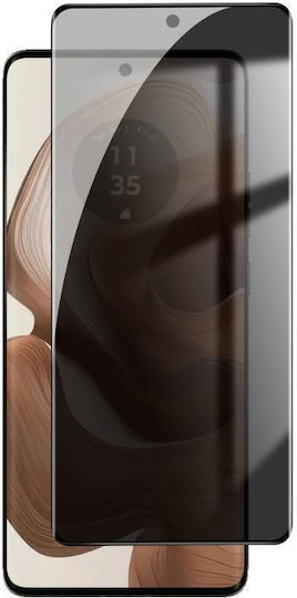 Motorola Edge 50 Ultra Калебол Извит Високо-алуминиев Екран-печатен Пълно Покритие Анти-пръстов Черен-Рамков Поверителност Закалено Стъкло Филм