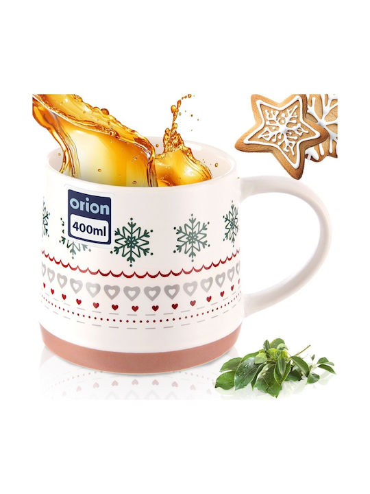 Orion Christmas Mug Porcelain White L13xW9.5xD8.5cm.