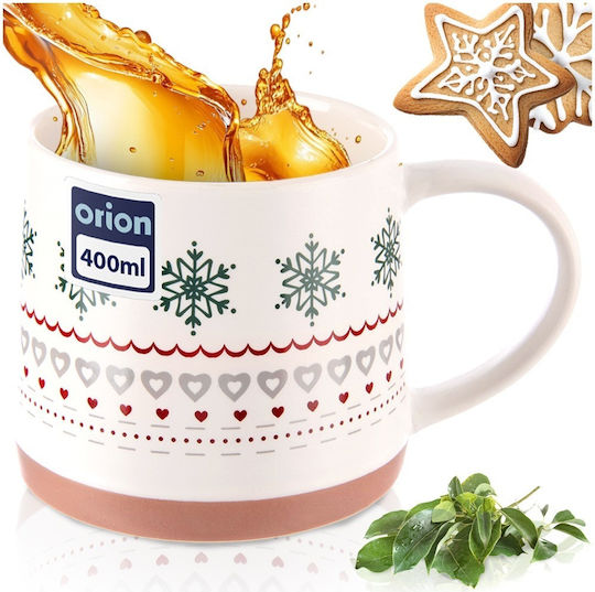 Orion Christmas Mug Porcelain White L13xW9.5xD8.5cm.