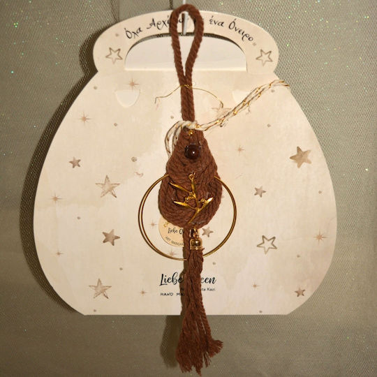 LiebeQueen Handmade Hanging Lucky Charm Little Tree Brown made of Metal 9x9.5cm 1pcs