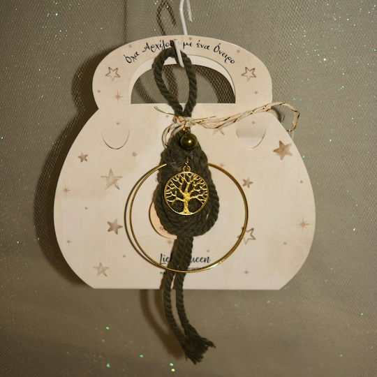 LiebeQueen Handmade Hanging Lucky Charm Little Tree Green made of Metal 9x9.5cm 1pcs