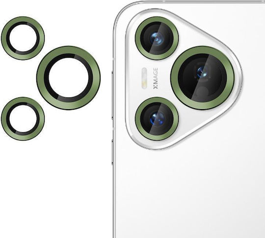 Kalebol Camera Protection Tempered Glass Green for the Huawei Pura 70 Pro, Huawei Pura 70 Pro+