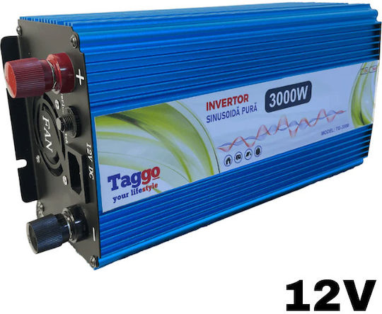 Taggo Invertor Auto Unda sinusoidală pură 3000W pentru Convertirea 12V DC în 220V AC