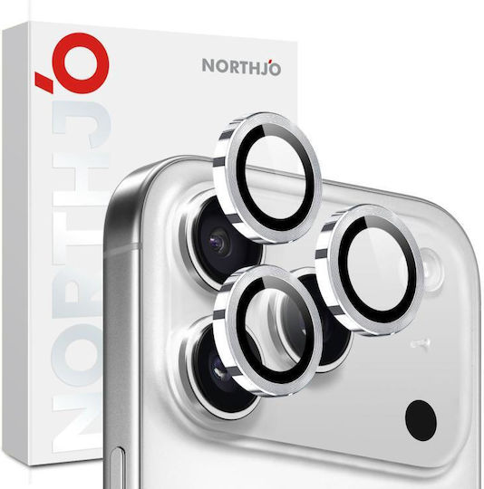 Northjo Camera Protection Metal Frame Silver for the iPhone 17 Pro, iPhone 17 Pro Max