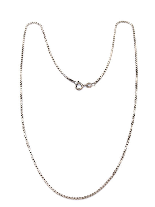 PS Silver Ασημένια Αλυσίδα Λαιμού Λεπτή Πάχους 1.5mm και Μήκους 45.5cm