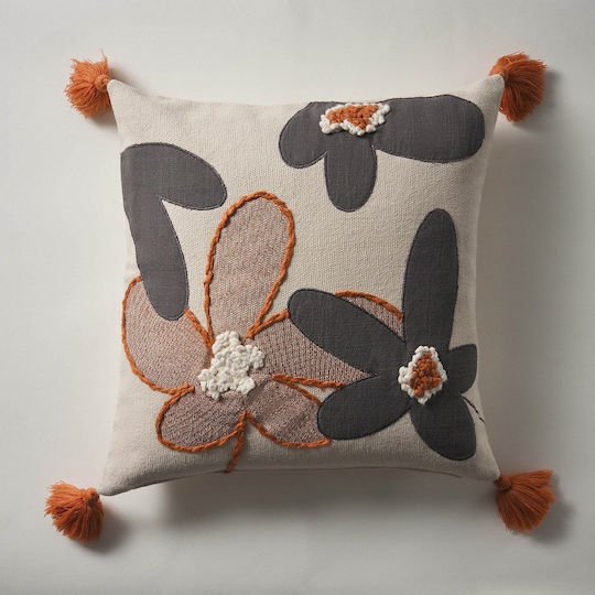 Gofis Home Față De Pernă Louise 265 Din 100% Bumbac 265 Gri-Terra 45x45 Cm