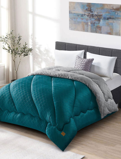 Madi Duvet Cover Single 160x220cm Lunora Petrol 220 GSMGsm