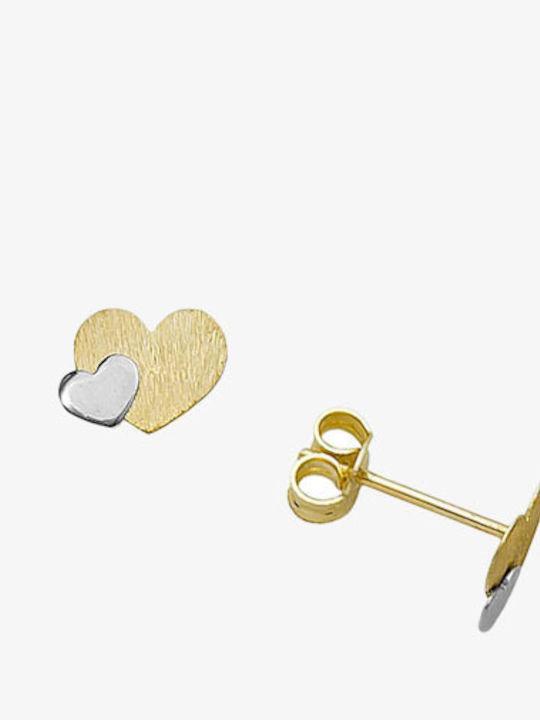 Kinder Ohrringe Nieten Herzen aus Gold
