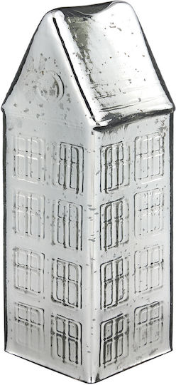Jolly & Bright Glas Laterne 30cm Silber Silber Tiefe 11cm X Breite 11cm X Höhe 30cm