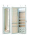 Costway Jewellery Cabinet Led Locked Wall-Mounted Mirror Door & 6 Drawers Green Hw63090gn