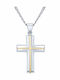 Men's Cross Chain Gold Inlay K14 Silver 925 Gold K14 St-vtj72g18