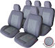 Smartic Huse Scaune Auto Piele Eco Piele Perforată Inserții S08 11 Piese Compatibile Airbag Pliabile Material 3 Straturi Gri