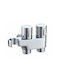 Comutator Dublu Unghiular Pentru Bideu Montat Pe Perete Suport 1 2"x1 2" Inox