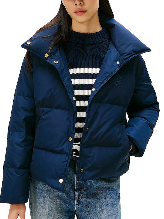 Tommy Hilfiger Damen Puffer Jacke Wasserdicht für Winter Dark