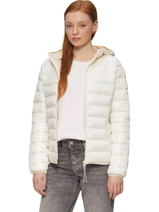 s.Oliver Lang Damen Puffer Jacke für Winter Ecru