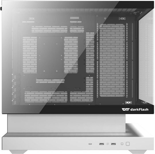 Darkflash F1 Gaming Middle Tower Carcasă Calculator cu Fereastră Laterală Alb