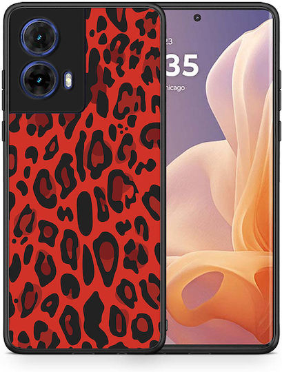 Животински Червен Леопард Калъф За Мобилни Телефони Motorola Moto G85