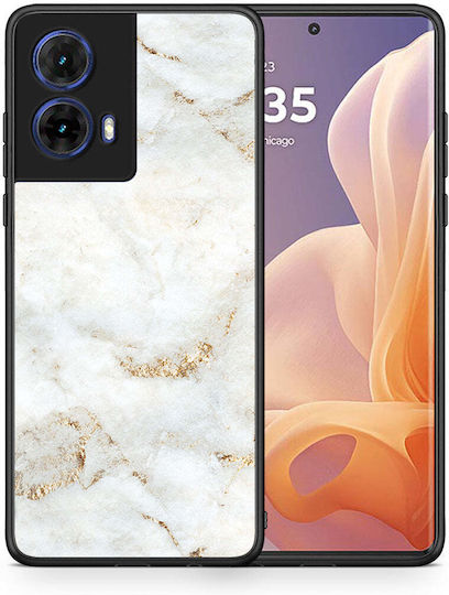 Бяла Златиста Мраморна Калъф За Мобилни Телефони Motorola Moto G85