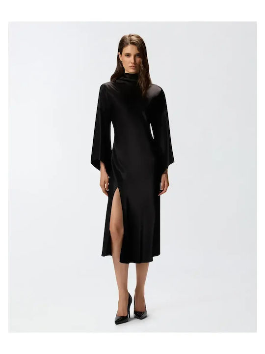 Pinko Maxi Evening Dress Satin with Slit Black 105730A1Y5 | Skroutz.mt