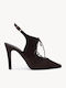 Brown Suede Heels Lace Open Heel