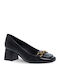 Leather Pointed Toe Black Heels