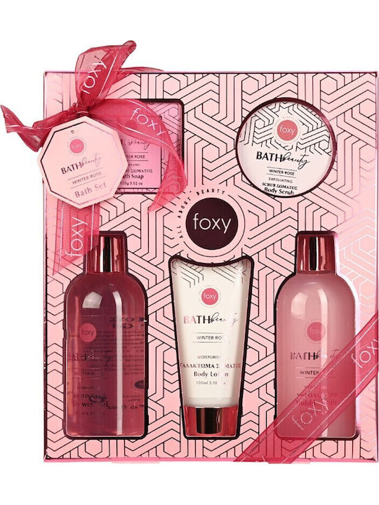 Foxy Winter Rose Skin Care Set for Moisturizing & Body Cleaning 5pcs