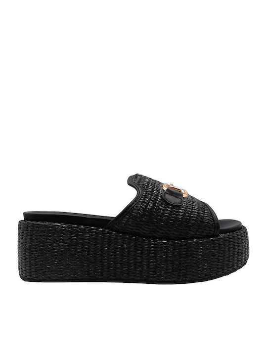 Mira & Max Women's Platform Wedge Sandals Black