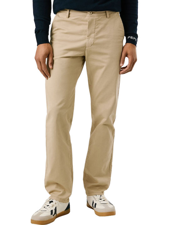 Pepe Jeans Trousers Chino in Slim Fit Stone Beige