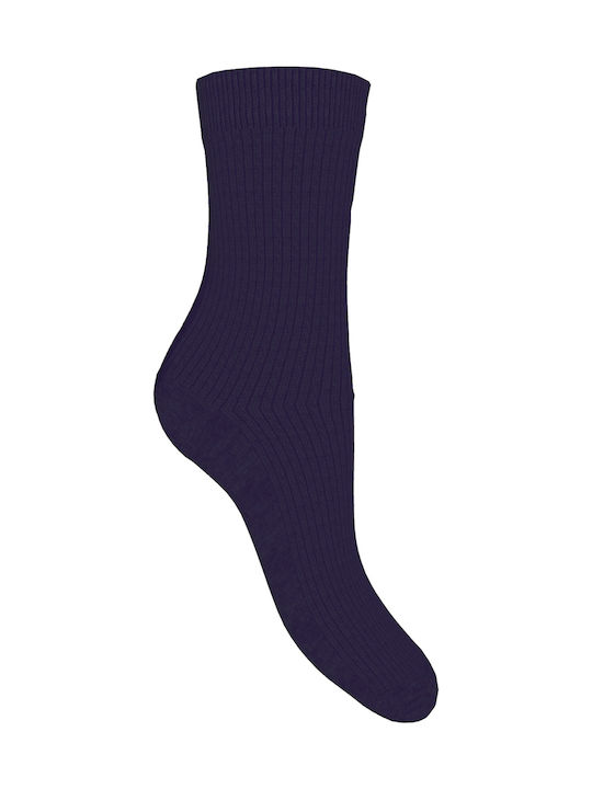 Enrico Coveri Damen Einfarbige Socken DARK BLUE 1Pack