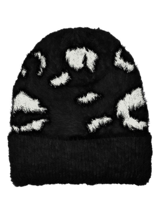 Beanie Γυναικείος Σκούφος Πλεκτός σε Μαύρο χρώμα