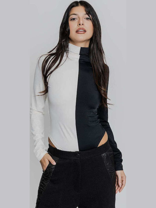 Lanca Body Cu Mâneci Lungi Negru Alb 502bd001733