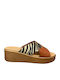 Women's Flat Sandals in Tabac Brown Color