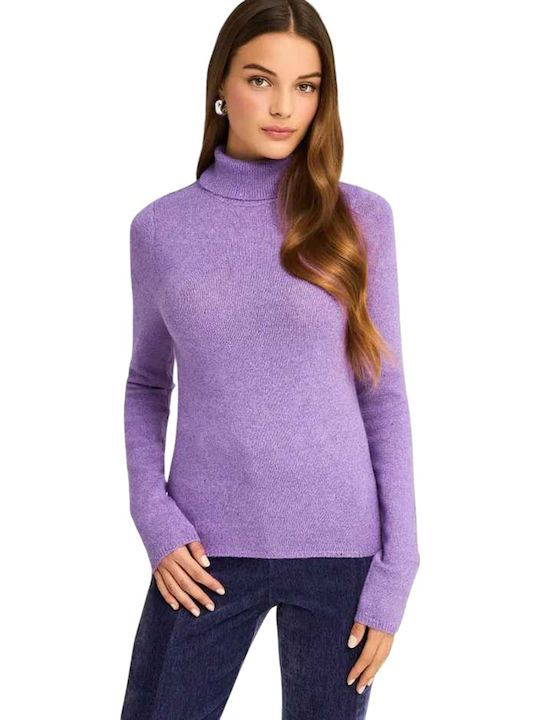 Women's Long Sleeve Sweater Turtleneck Lilacc