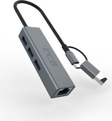 Inca USB-A / USB-C Docking Station Ethernet (IUTP-03TX)