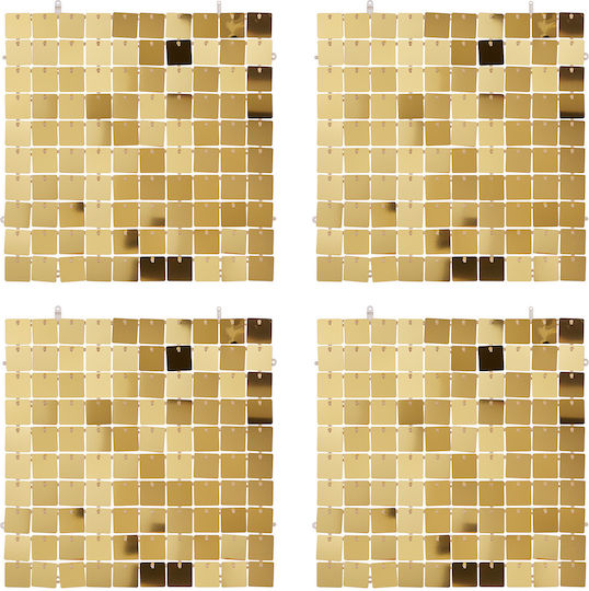 Disco Wanddekoration 4 Stück Goldene Goldene Tiefe 30cm X Breite 0,5cm X Höhe 30cm