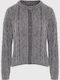 Women's Knitted Cardigan with Buttons Grey FBL012-107-09 Steel Grey