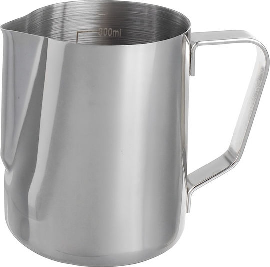 Pufo Stainless Steel Graduated Jug Milk Frothing Pitcher Barista Style Cappuccino Jug Handle 350 Ml