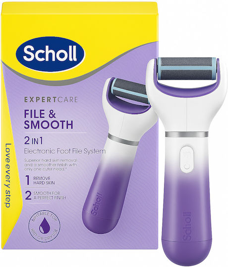 Scholl Velvet Smooth Expertcare 2 În 1 Pilă Electrică Pedi Îndepărtare Eficientă Picioare Catifelate În Câteva Minute Role Fine Rotative Design Ergonomic Baterii Incluse – Culoare Roz
