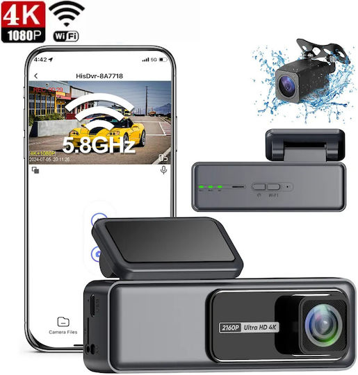 Taggo Σετ Κάμερα DVR Αυτοκινήτου 4K Wi-Fi & Κάμερα Οπισθοπορείας