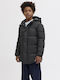 Kids' Quilted Jacket with Hood Black