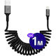 Buddi Flex Spiral USB-A to Lightning Cable 12W Μαύρο 1m