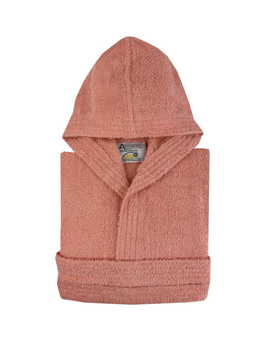 Astron Italy Kids Hooded Bathrobe Coral