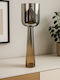 Galifas Kerzenhalter Glas in Silber Farbe 16x58cm 1Stück
