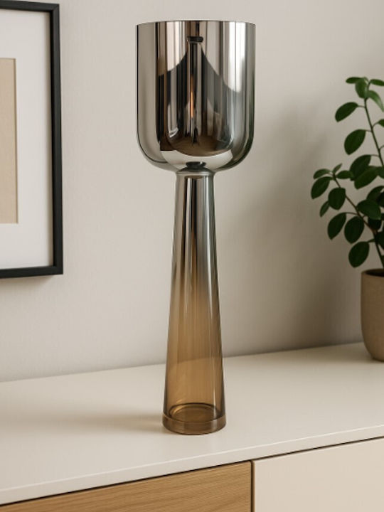 Galifas Kerzenhalter Glas in Silber Farbe 14x49cm 1Stück
