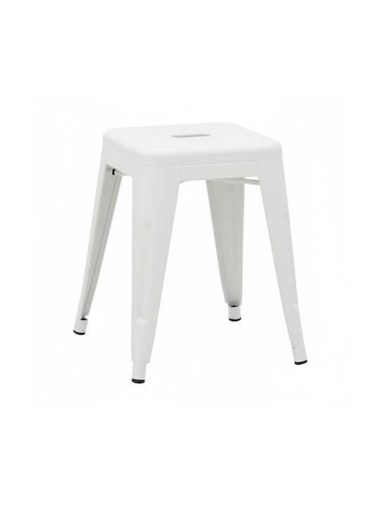 Hocker Für die Küche Metall Utopia Λευκή Ματ Απόχρωση 30x30x45cm
