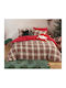 Nef-Nef Homeware Bettwäsche-Set Einzel Flanell 160x260cm. Noel Red, Grey 3Stück