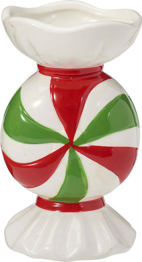 Weihnachtlich Vase Keramik Grün D8cm.