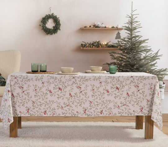Nef-Nef Homeware December Weihnachtlich Tischtuch Stoff Rot L140xB140cm.