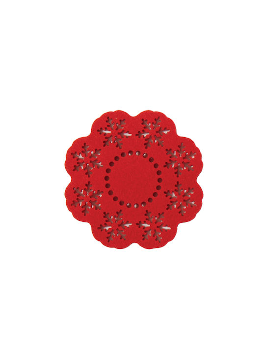 Nef-Nef Homeware Snow Коледно Подложка Червен Ø10см.